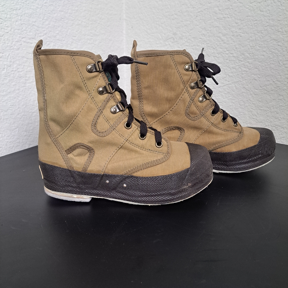 Orvis Boys/Girls Size 6 Fly Fishing Wading Boots Khaki Canvas Felt Bottoms - Picture 5 of 9